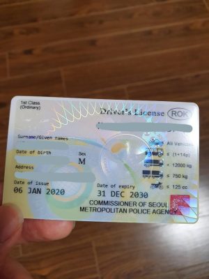 Buy South Korea Driving License