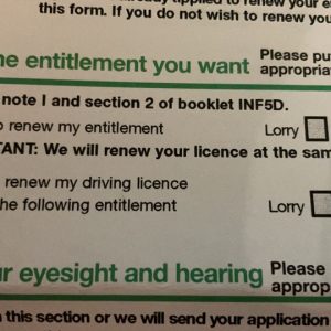 D2 application form dvla