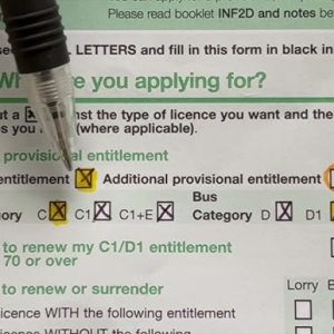 D2 application form dvla